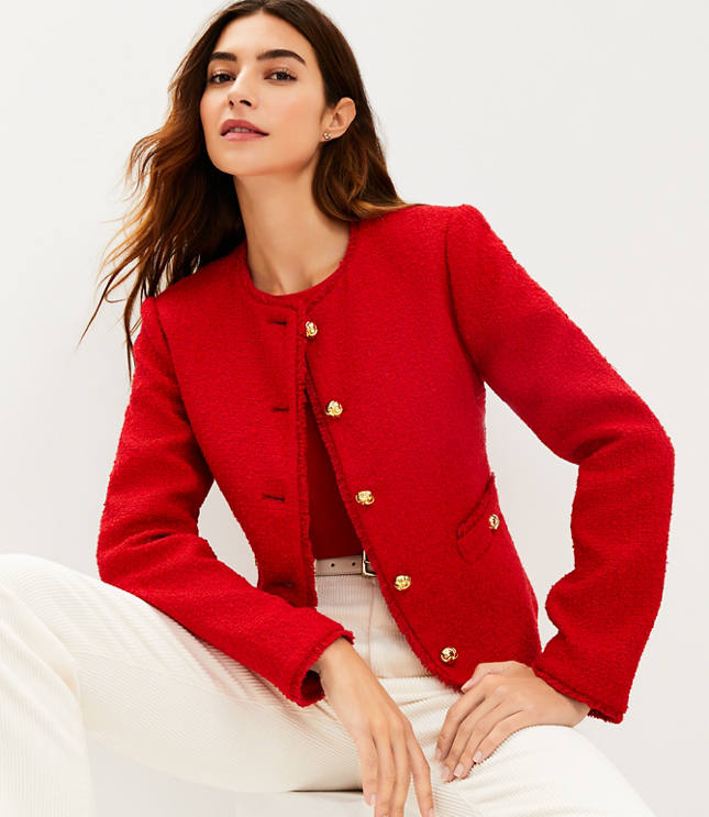 Tweed 2025 jacket red