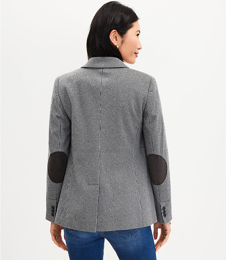 Petite Puppytooth Knit Elbow Patch Modern Blazer image number 2