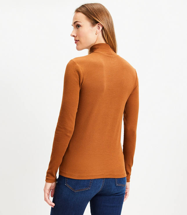 Petite Ribbed Mock Neck Top image number 2