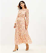 Shimmer Floral Double Tie Waist Maxi Dress carousel Product Image 1