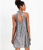 Sequin Cutout Back Halter Swing Dress carousel Product Image 3