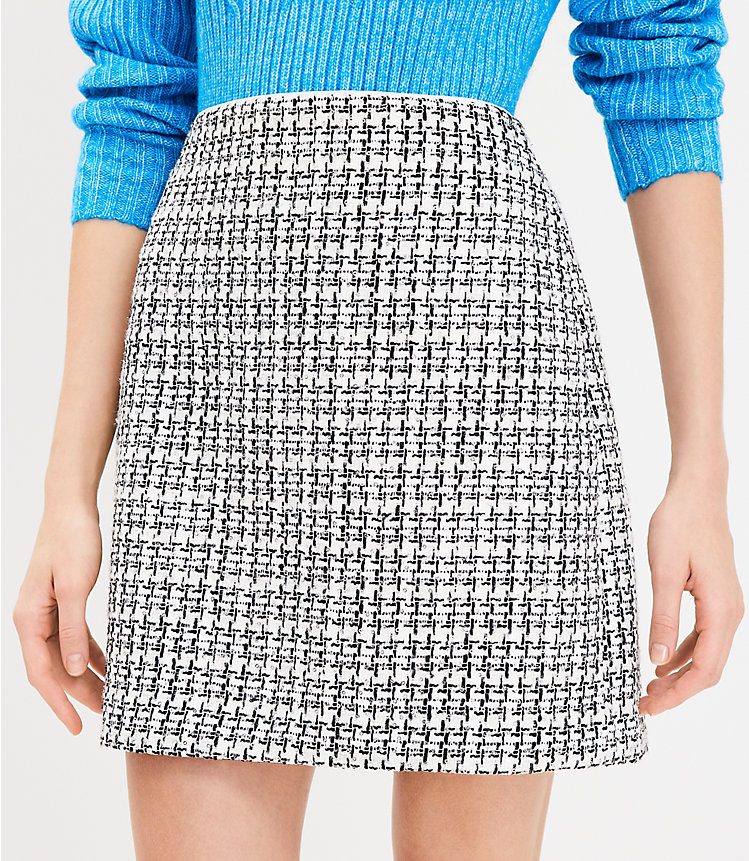 Metallic Sequin Tweed Shift Skirt image number 1