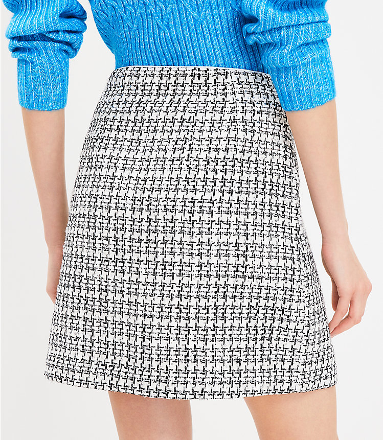 Metallic Sequin Tweed Shift Skirt image number 2