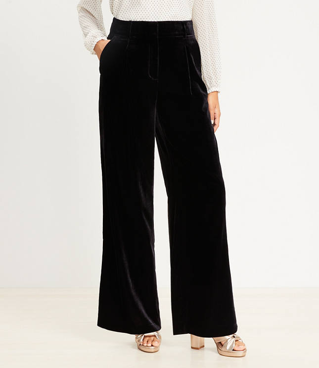 High-Waisted Velvet Pants