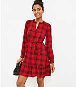 Shimmer Plaid Flounce Swing Dress carousel Product Image 1