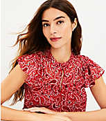 Paisley Ruffle Flutter Sleeve Top carousel Product Image 2