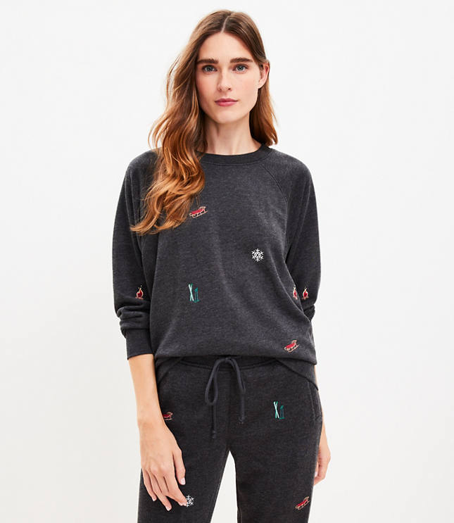 Lou Grey Ski Lodge Cozy Cotton Terry Sweatshirt