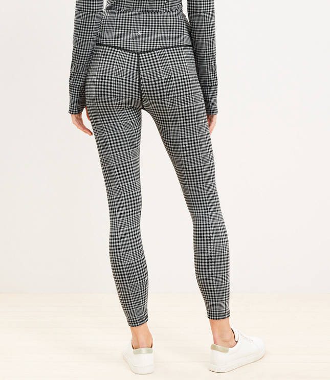 Brushed Soft Black and White Houndstooth Leggings 3X-5X