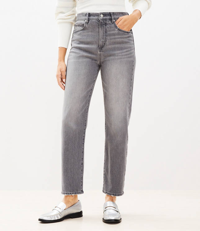 STRAIGHT FIT JEANS - Gray