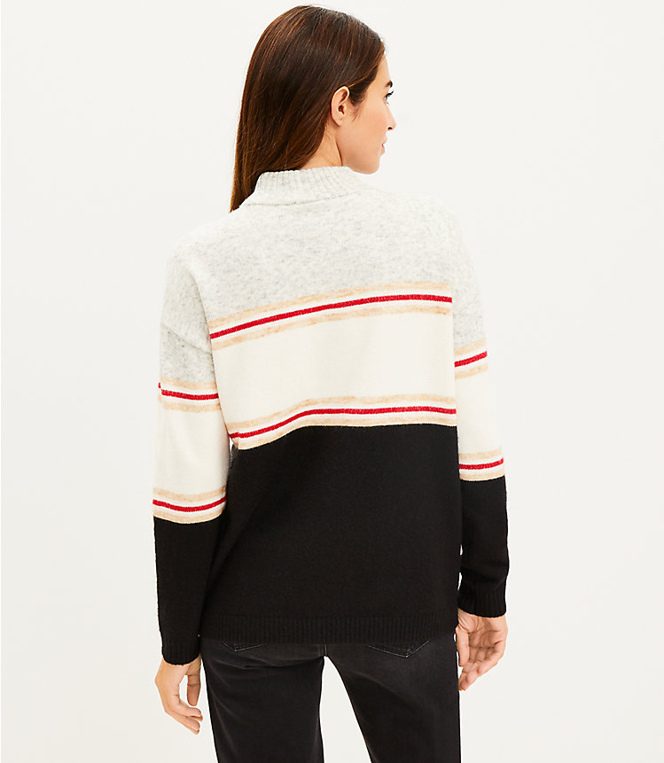 Lou & Grey Star Stripe Mock Neck Sweater image number 2