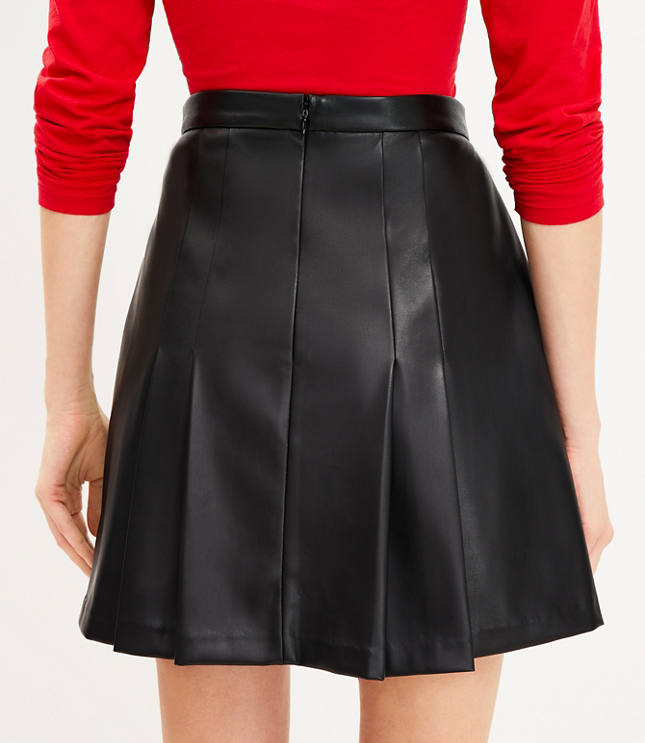 Leather pleated 2025 skirt petite