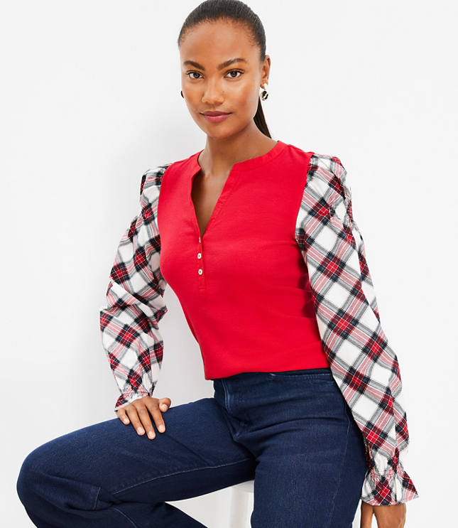 Loft cheap plaid top