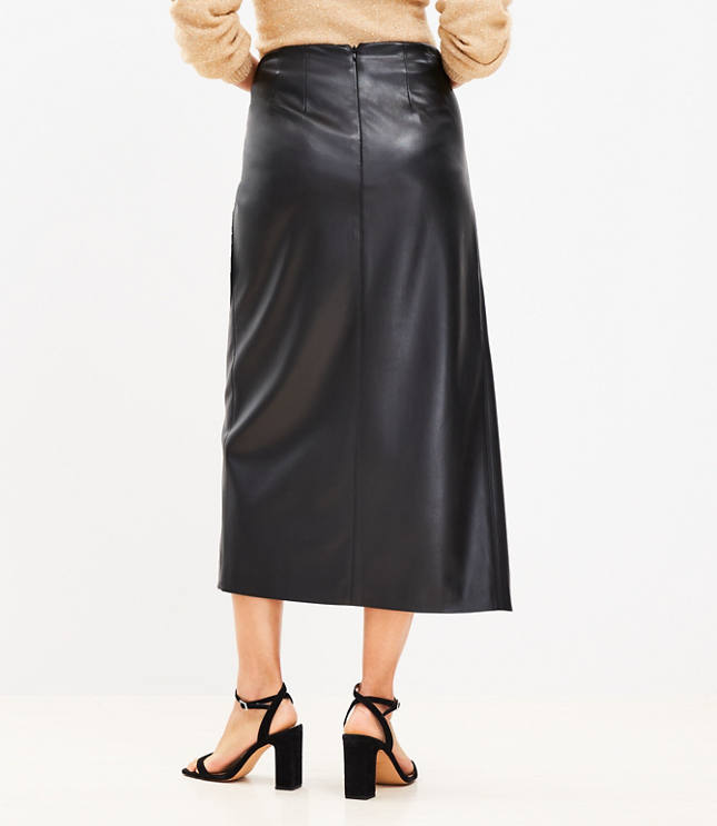 Petite Faux Leather Wrap Skirt