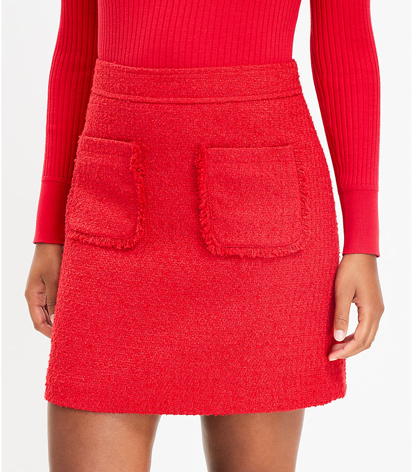 Petite Textured Tweed Pocket Skirt