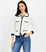 Petite Tipped Ribbed Sweater Jacket carousel Product Image 1