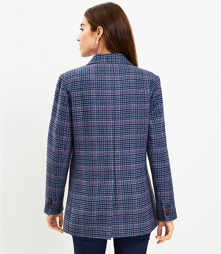 Petite Houndstooth Structured Double Breasted Blazer image number 2