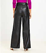 Belted Wide Leg Pants in Faux Leather carousel Product Image 3