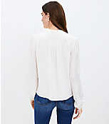Stand Collar Henley Blouse carousel Product Image 3