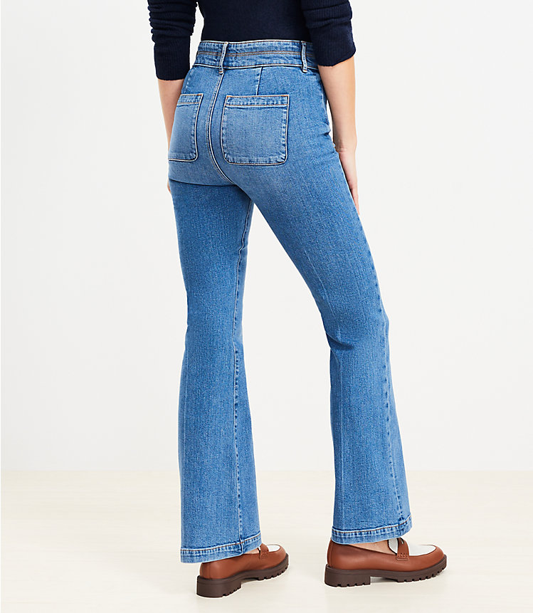 High Rise Slim Flare Jeans in Vintage Mid Indigo Wash image number 3