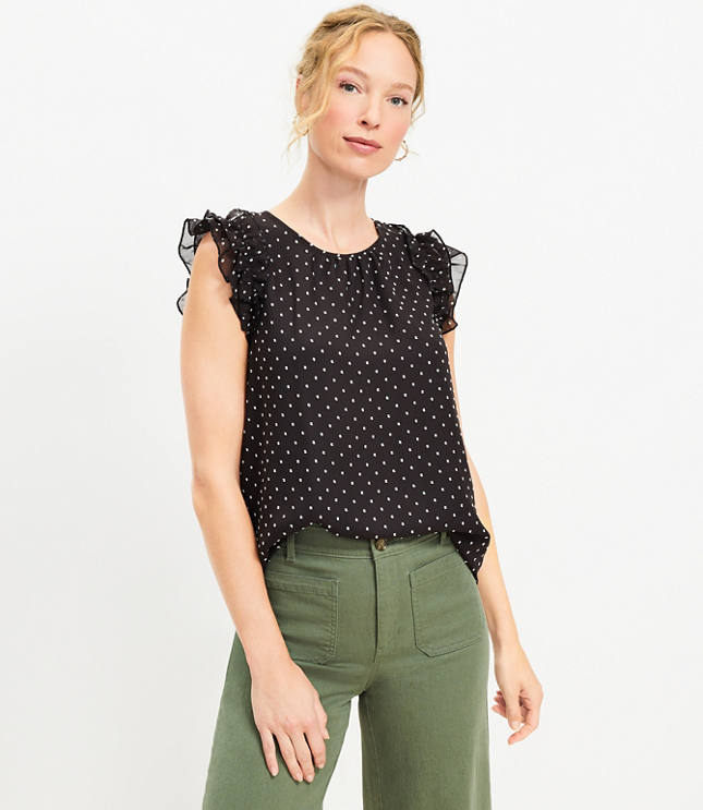 Clip Ruffle Sleeve Top