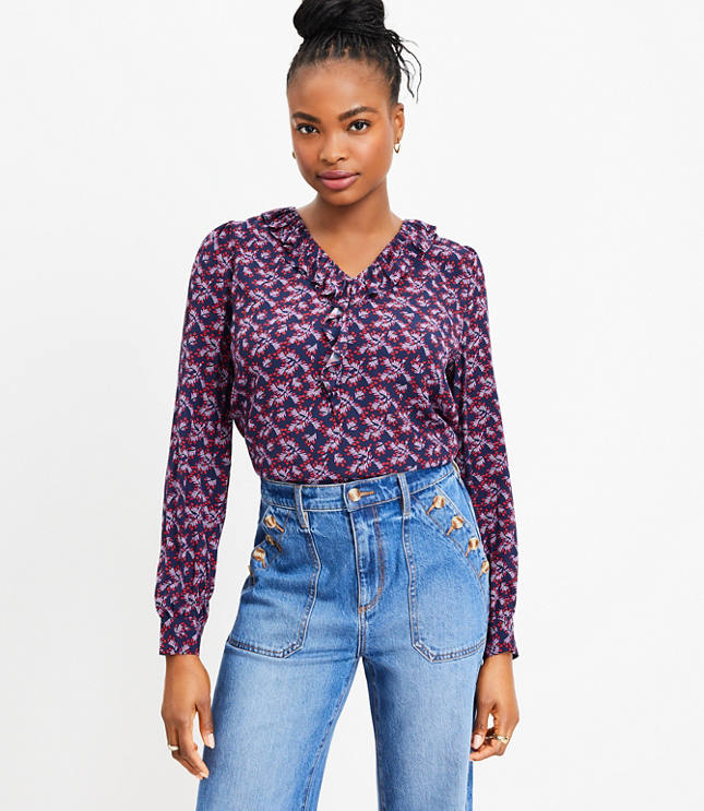 Bloom Twist Bubble Sleeve Blouse