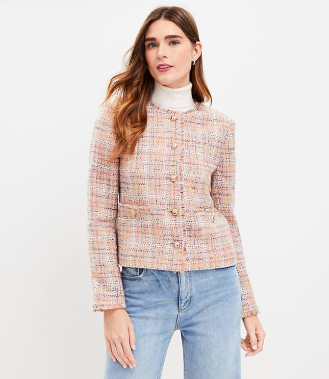 Petite Sparkle Textured Tweed Jacket