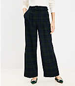Belted Wide Leg Pants in Plaid Brushed Flannel carousel Product Image 1