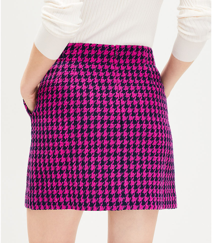 Textured Houndstooth Pocket Skirt