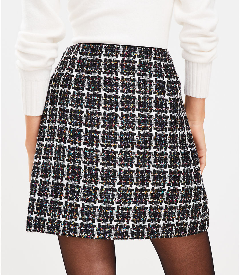 Petite Shimmer Tweed Shift Skirt