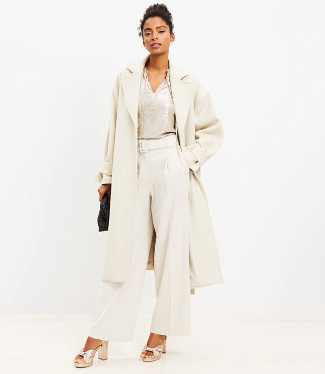 Petite Tie Waist Trench Coat