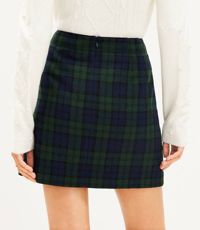 Loft green shop plaid skirt