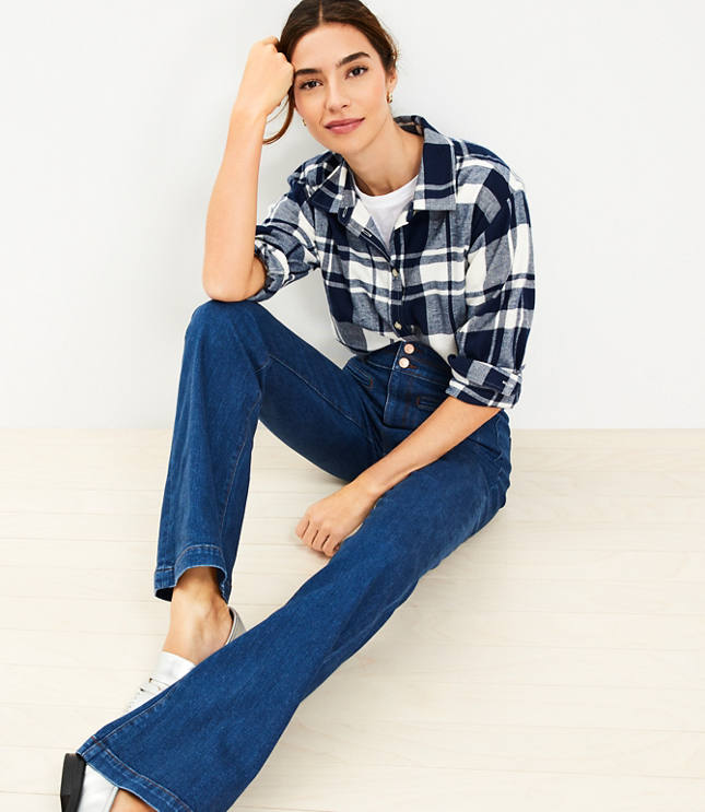 High Rise Slim Flare Jeans in Rinse Wash carousel Product Image 2