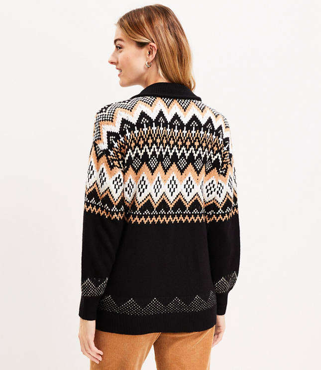 Fair isle zip on sale sweater