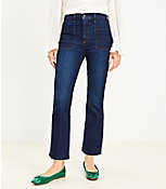 Patch Pocket High Rise Kick Crop Jeans in Rinse Wash carousel Product Image 3