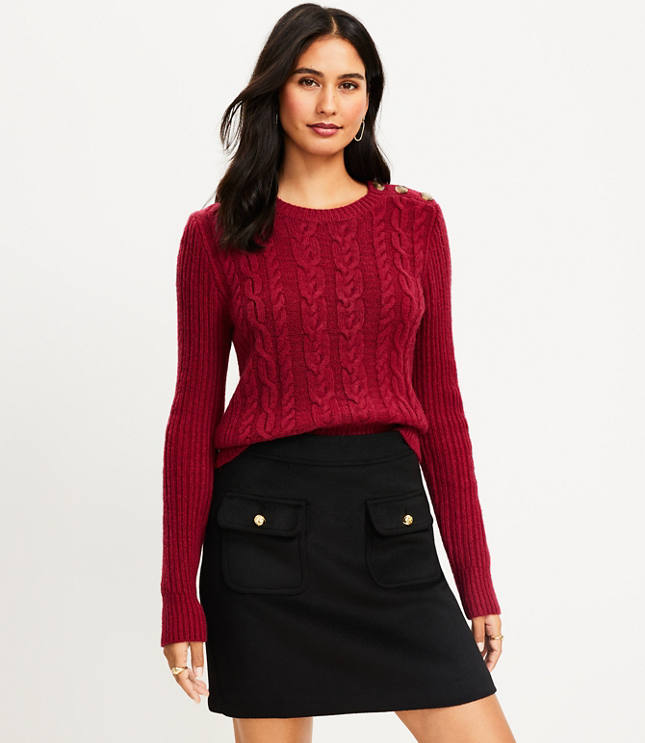 Cropped Cable Sweater