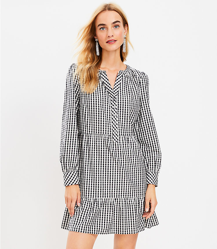 Gingham Flounce Swing Dress image number 0