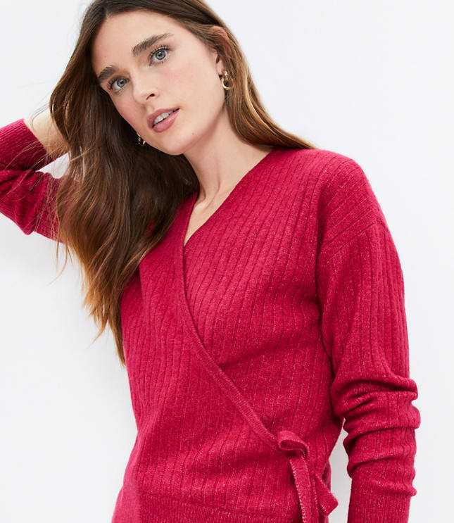 Ribbed Wrap Sweater