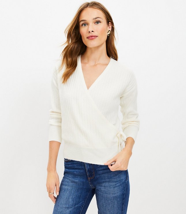 Ribbed Wrap Sweater