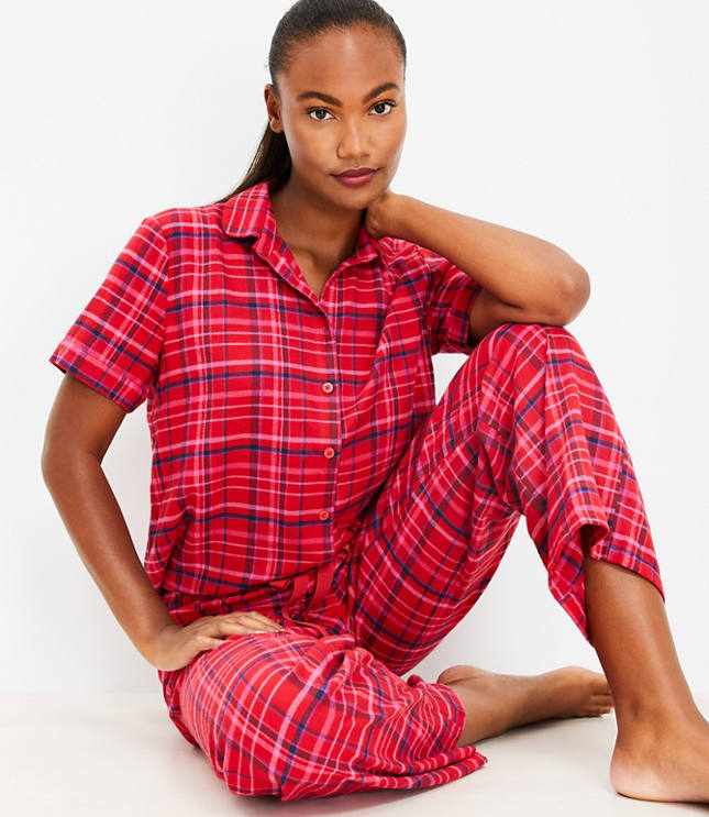 Red plaid best sale pajama set womens