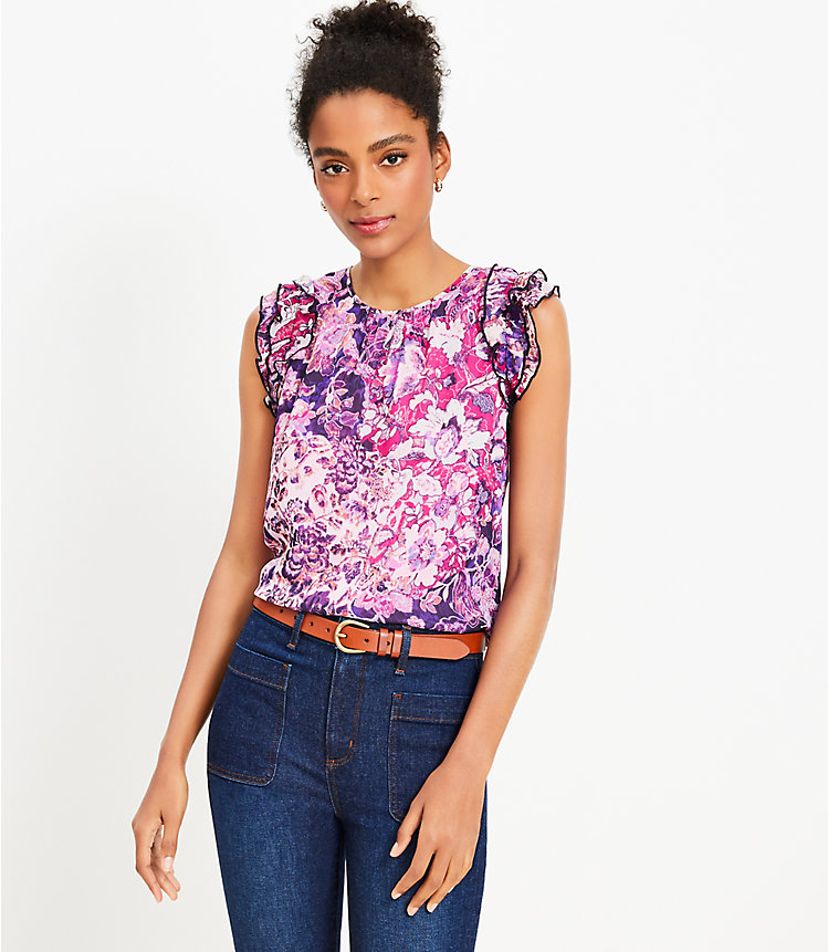 Floral Ruffle Sleeve Top image number 0