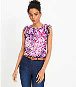 Floral Ruffle Sleeve Top carousel Product Image 1