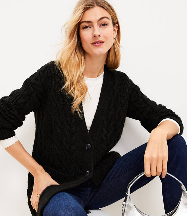 Cable boyfriend cardigan best sale