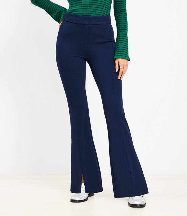 Petite Five Pocket Slim Flare Pants in Velvet