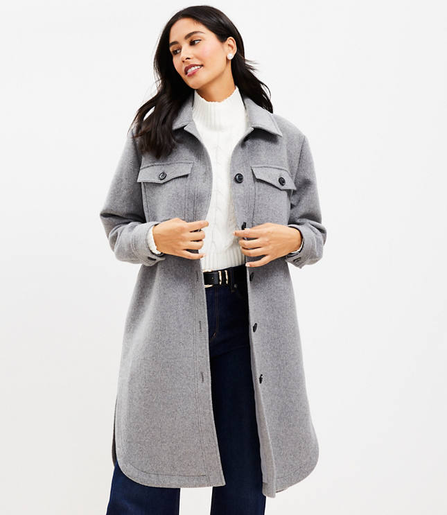 Womens long grey clearance jacket