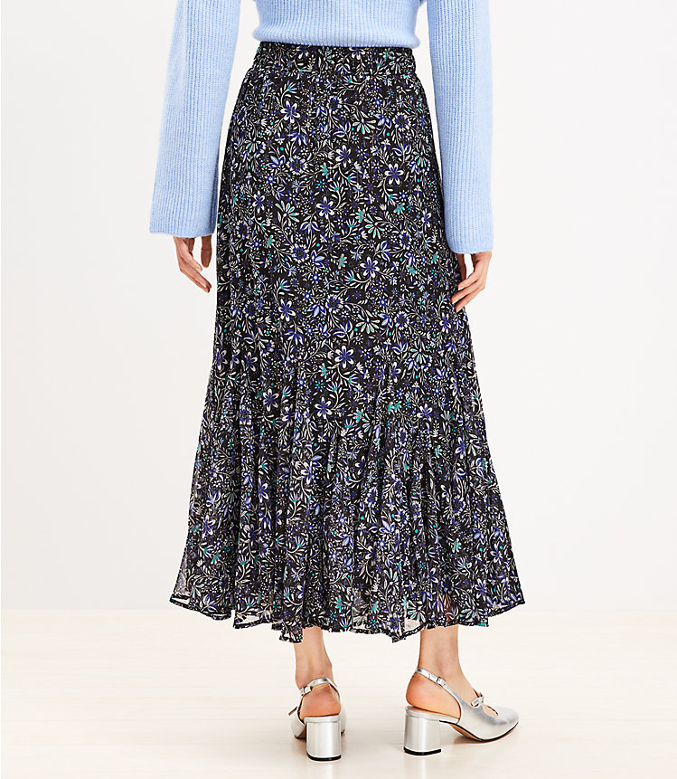 Shimmer Floral Godet Maxi Skirt image number 2