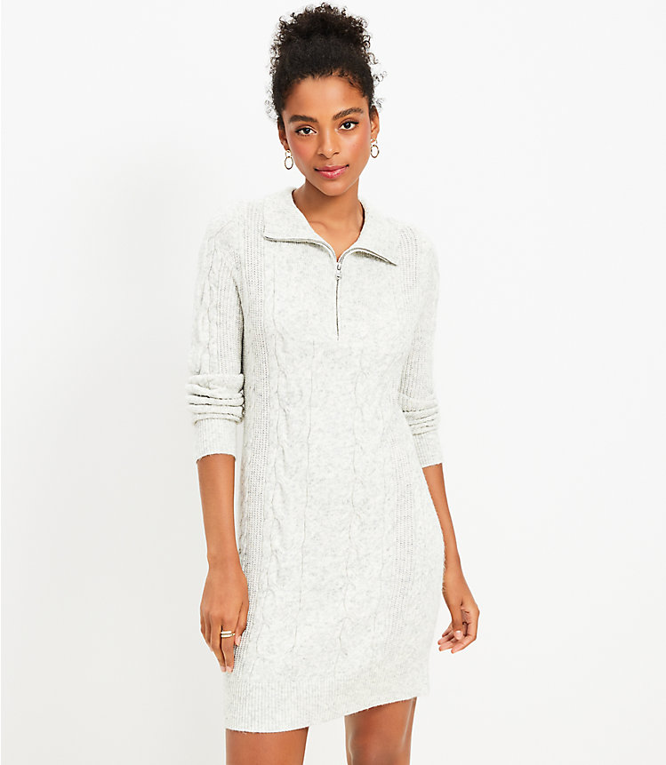 Cable Half Zip Sweater Dress image number 0