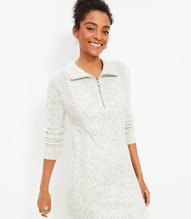 Cable Half Zip Sweater Dress image number 1