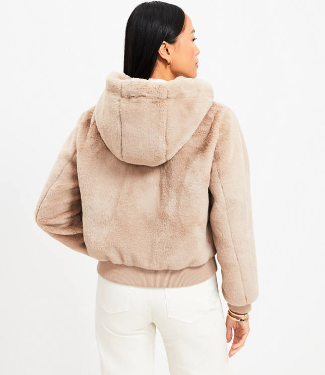 Petite Faux Fur Bomber Jacket