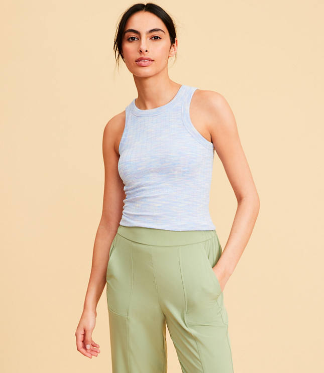 Textured Pointelle Swingy Sweater Tank Top - Beach Grass