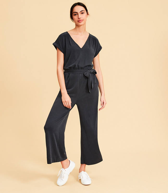 LOFT Womens Dresses, Lou & Grey Signature Softblend Lite Double V Jumpsuit  Forever Navy